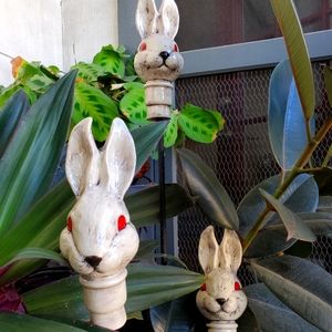 Ceramic Rabbit Garden Art